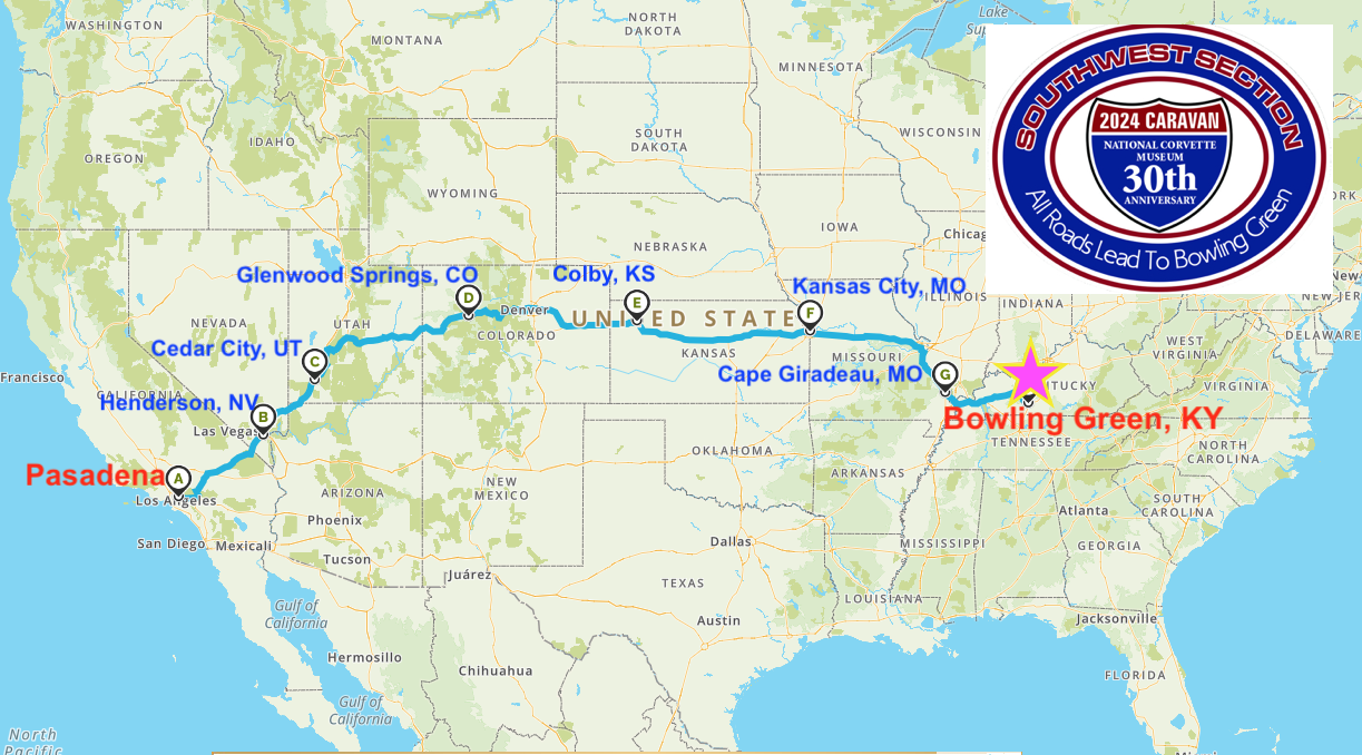 National Corvette Caravan to NCM (Summer 2024) Simi Valley Corvettes